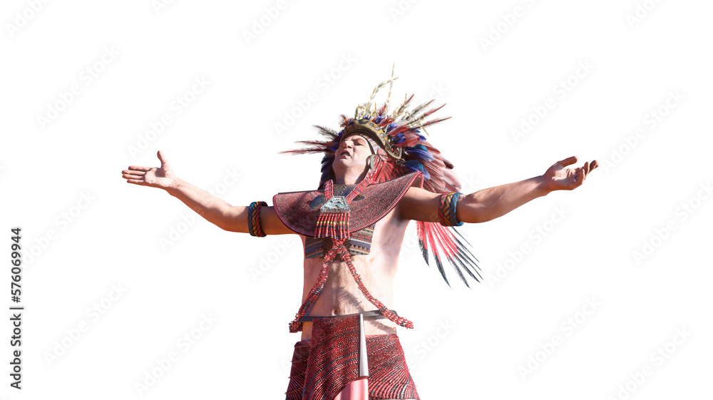 Fototapeta premium Historical portrait of Maya Prince Ruler of the Aztecs 3d render
