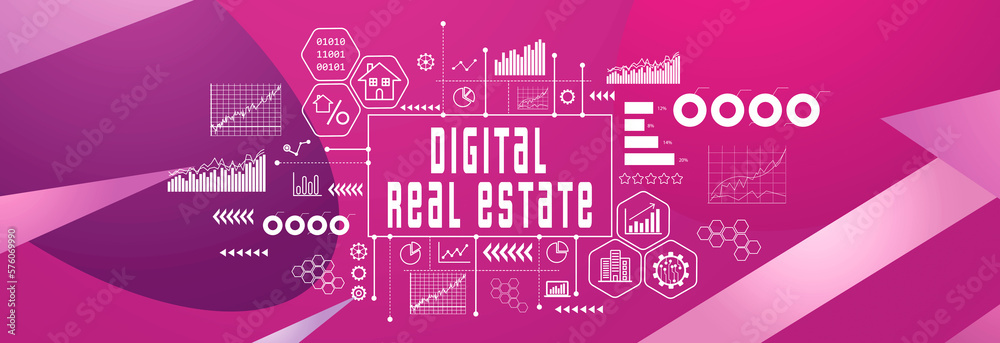 Digital Real Estate concept on a geometric pattern background Digital Real Estate concept on a geometric pattern background