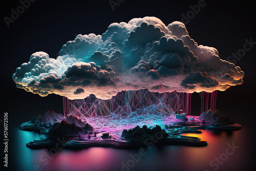 Cyber security, AI Mind, Network Management, Modern Data Center, Cloud Networking, AI Generated Art