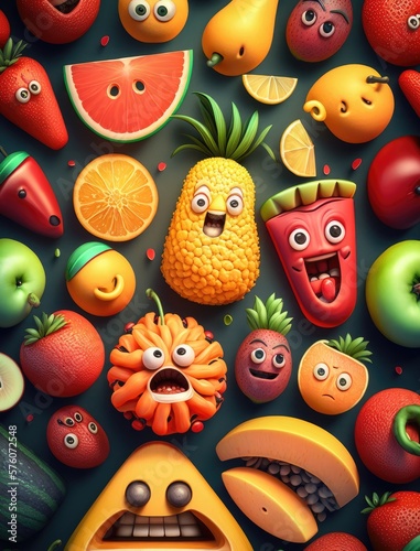 funny fruits - generative ai