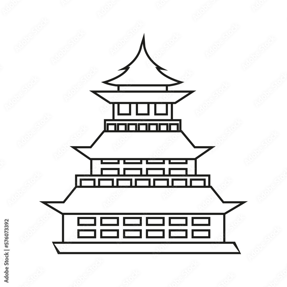 Japanese culture vector. Japan illustration sign. Japan themed symbol or logo.