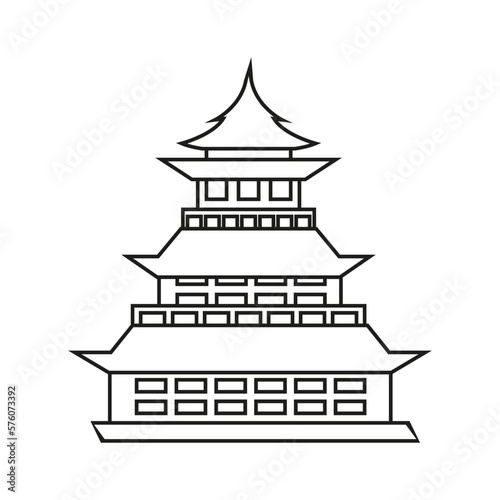 Japanese culture vector. Japan illustration sign. Japan themed symbol or logo.