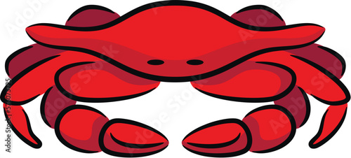 Illustration of a red crab cartoon, isolated