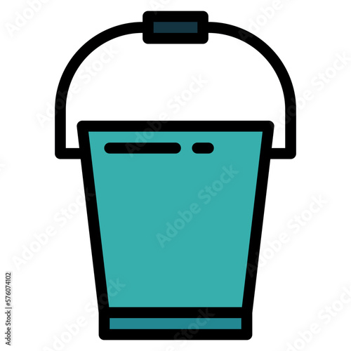 bucket filled outline icon style