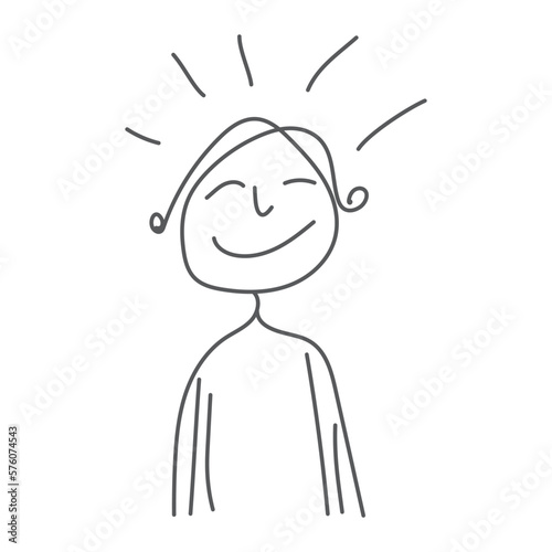 happy person shining good vibes around.