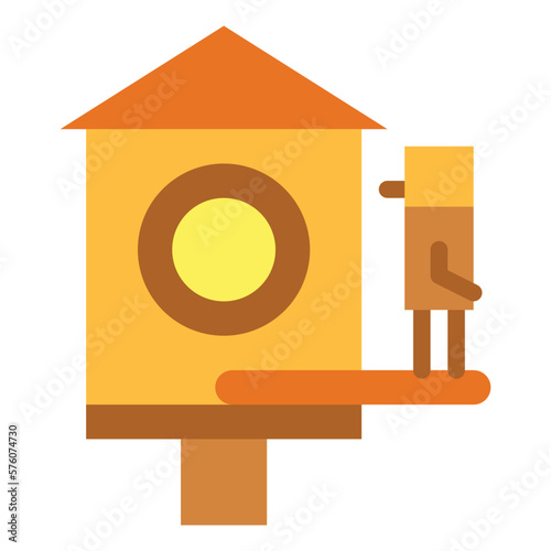 birdhouse flat icon style