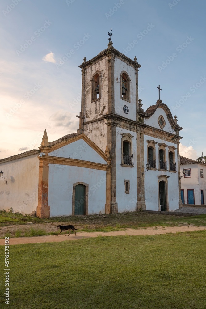 Paraty, Brazil. Church of Santa Rita. Historic downtown. Colonial city founded in 1667. National Historic Heritage.