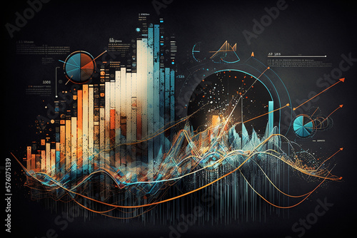 Data in Motion: Exploring the Artistry of Financial Charts. AI generated.