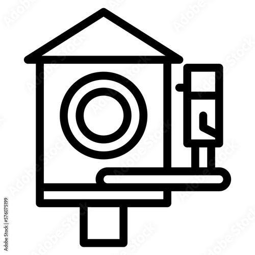 birdhouse line icon style