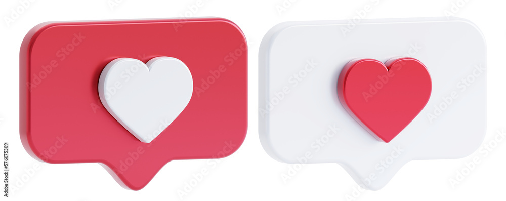 heart like icon, love post social media notifications isolated.