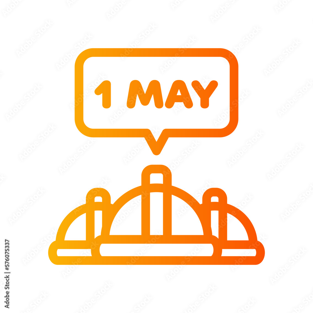 icon Labor day with concept Helmet and 1 may. editable file, vector illustration. icon Labor day with concept Helmet and 1 may. editable file, vector illustration.