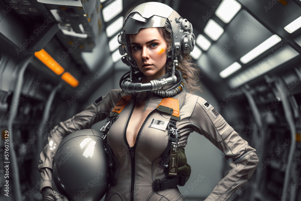 Woman pilot background. Created with generative Ai technology. Woman pilot background. Created with generative Ai technology.