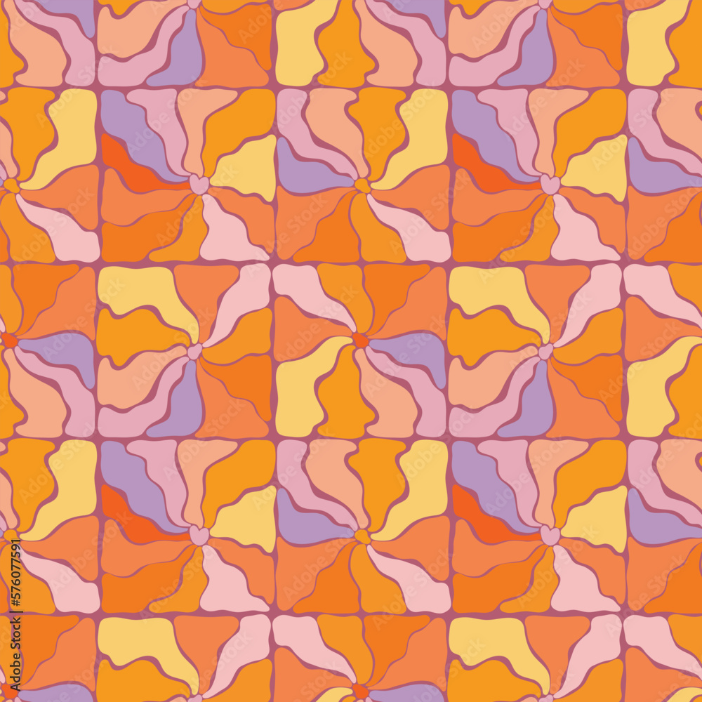 Seamless pattern with abstract floral elements, modern botanical illustration in Matisse style.