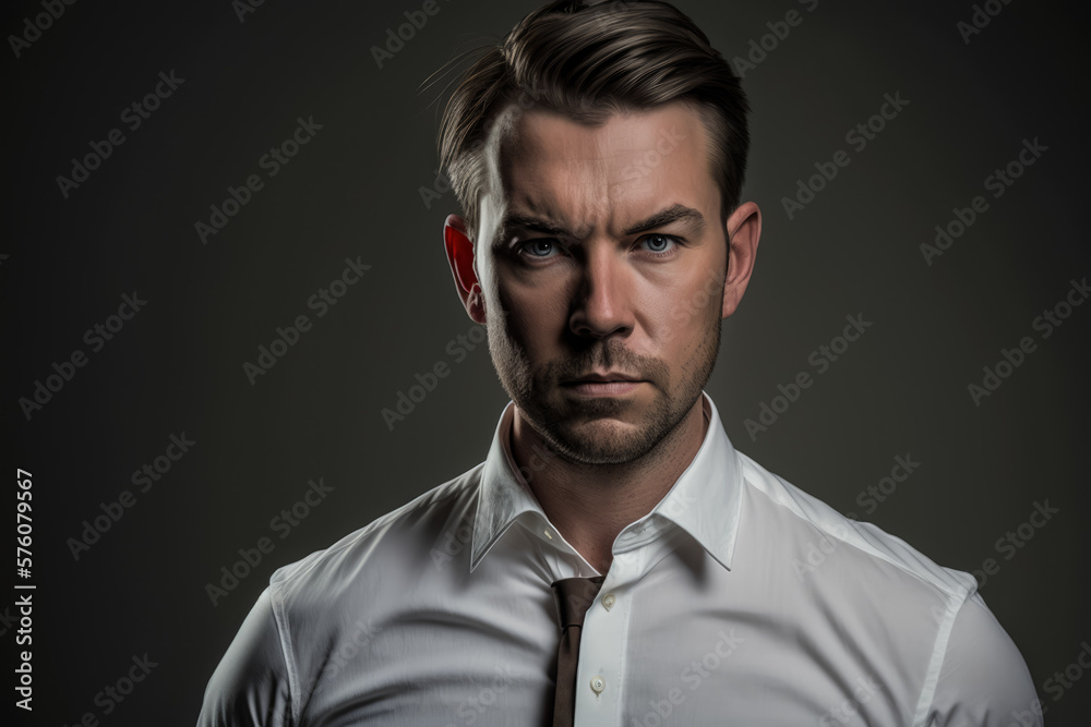 Portrait of Creative Businessman in Crisp White Shirt, generative ai