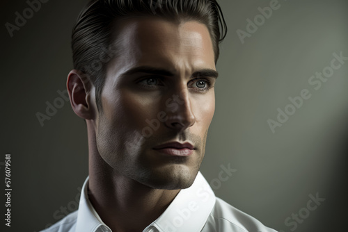Portrait of Confident Businessman in Crisp White Shirt, generative ai