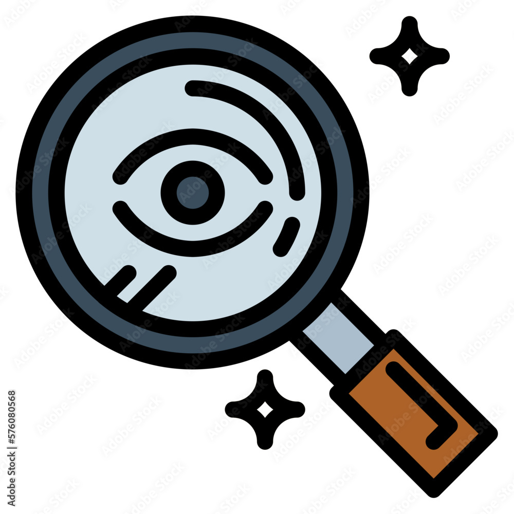 Magnifying glass filled outline icon style Magnifying glass filled outline icon style