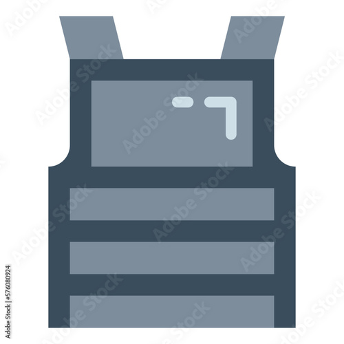 bulletproof vest flat icon style