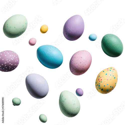 easter eggs isolated on transparent png background © LUPACO PNG