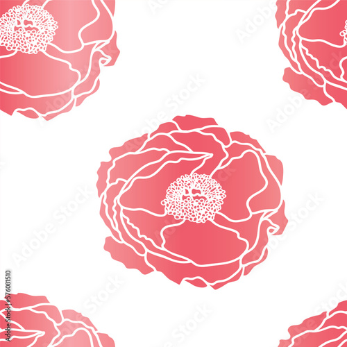 Vector pink peonies seamless pattern background. Perfect for fabric, scrapbooking and wallpaper projects. 