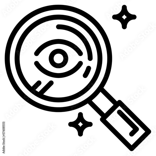 Magnifying glass line icon style