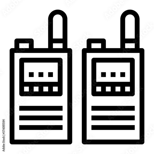 walkie talkie line icon style