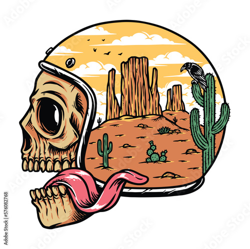 desert view in the helmet