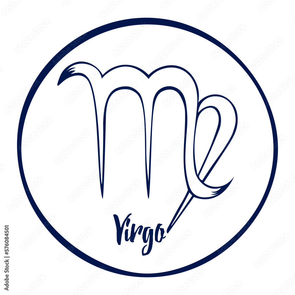 Obraz premium Hand drawn Zodiak signs. White Virgo zodiac icons on a white background. Astrological symbols of the zodiac. 