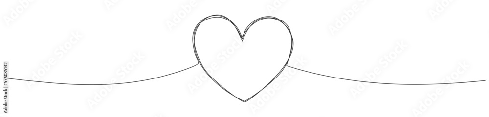 Heart scribble one line continuous drawn. Love outline symbol. Vector illustration isolated on white. Heart scribble one line continuous drawn. Love outline symbol. Vector illustration isolated on white.