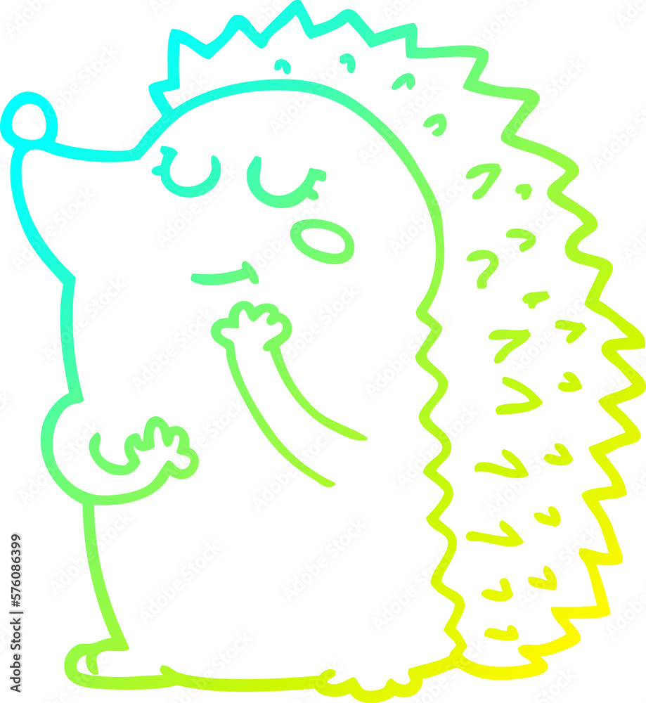 cold gradient line drawing cute cartoon hedgehog cold gradient line drawing cute cartoon hedgehog