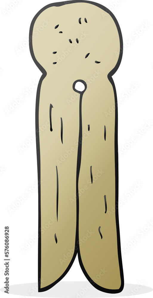 cartoon old style wooden peg cartoon old style wooden peg