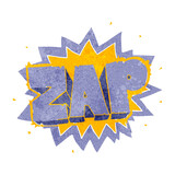 retro cartoon zap explosion sign