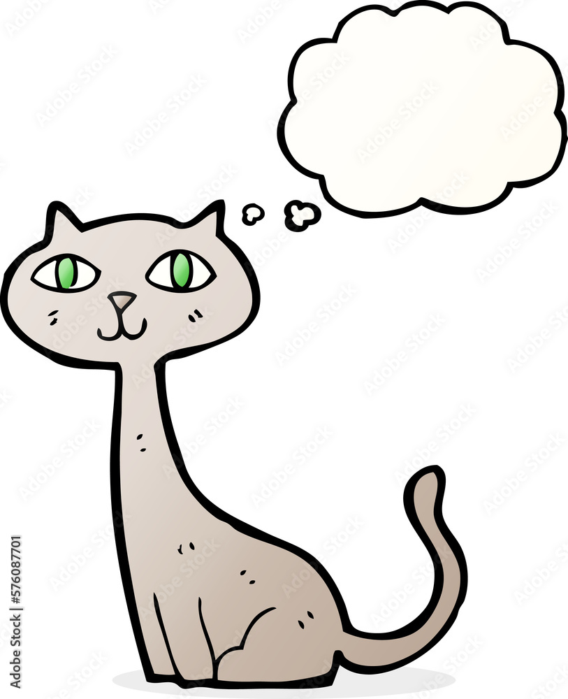 Fototapeta premium cartoon cat with thought bubble