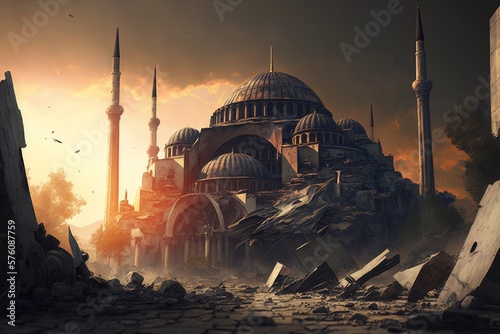 Fotografia A catastrophic earthquake in Istanbul, Turkey