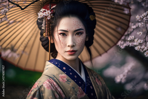 Fototapeta The Beauty and Elegance of Geisha: Capturing Japanese Culture and Tradition - AI