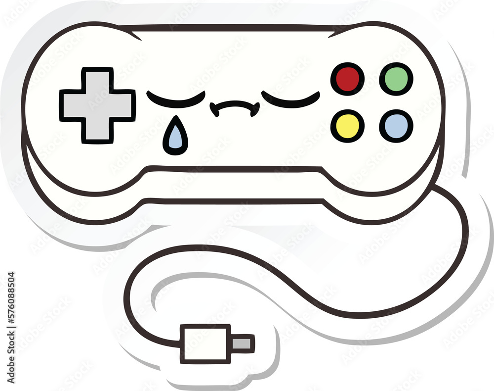 sticker of a cute cartoon game controller sticker of a cute cartoon game controller