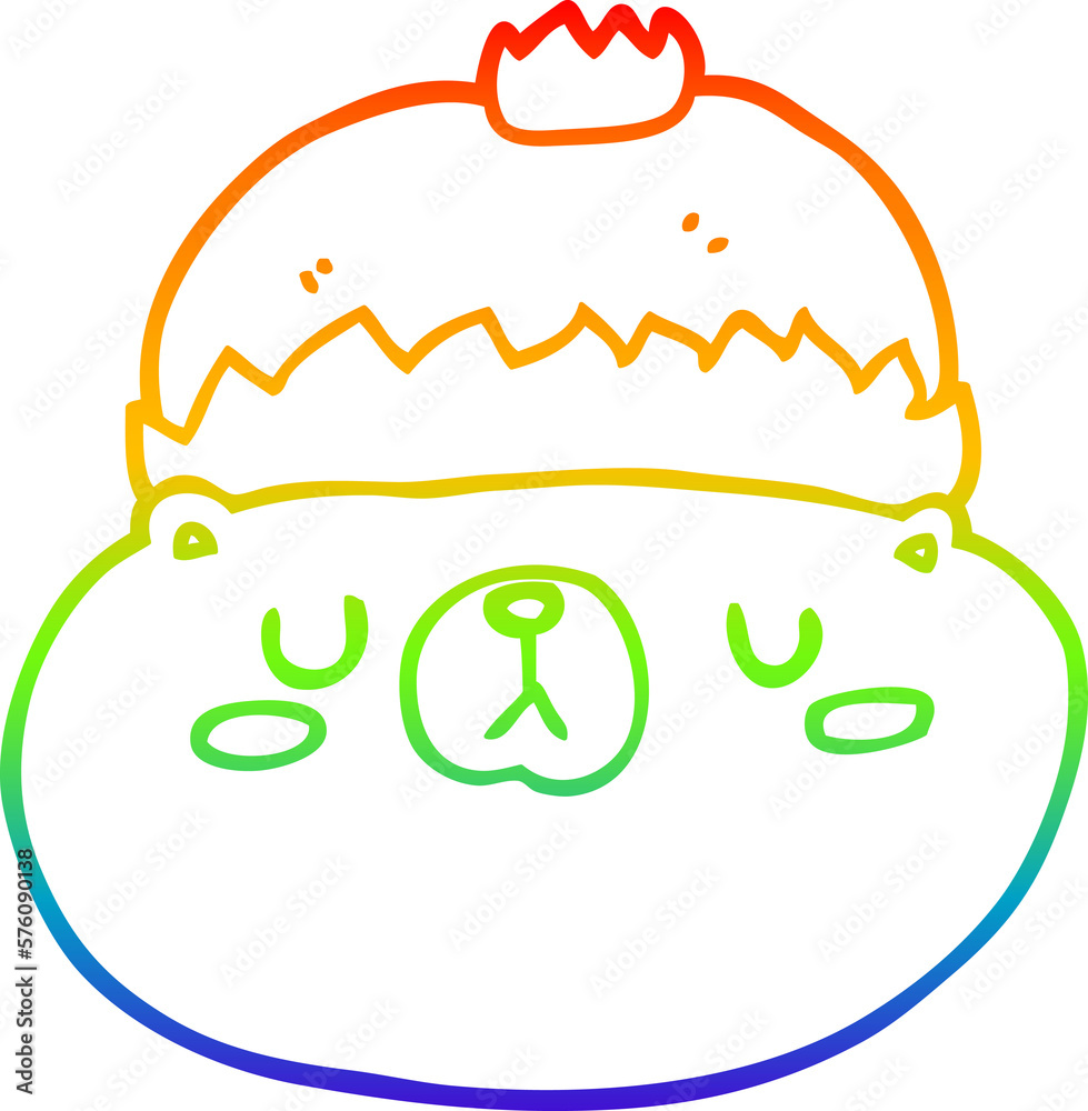 rainbow gradient line drawing cartoon christmas bear rainbow gradient line drawing cartoon christmas bear