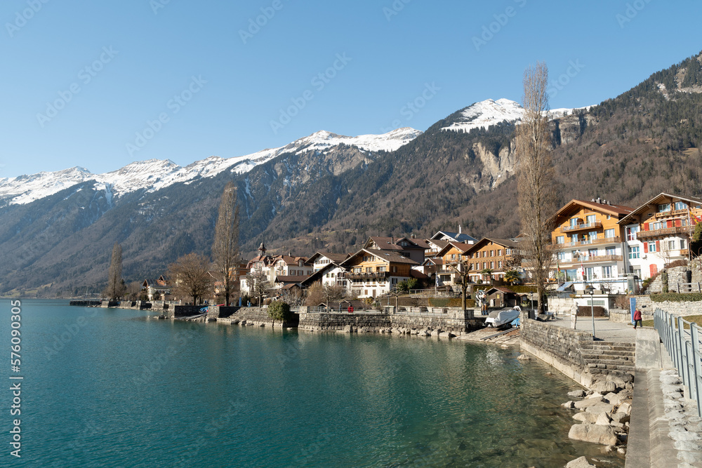 View over the lake of Brienz in the Canton Bern in Switzerland