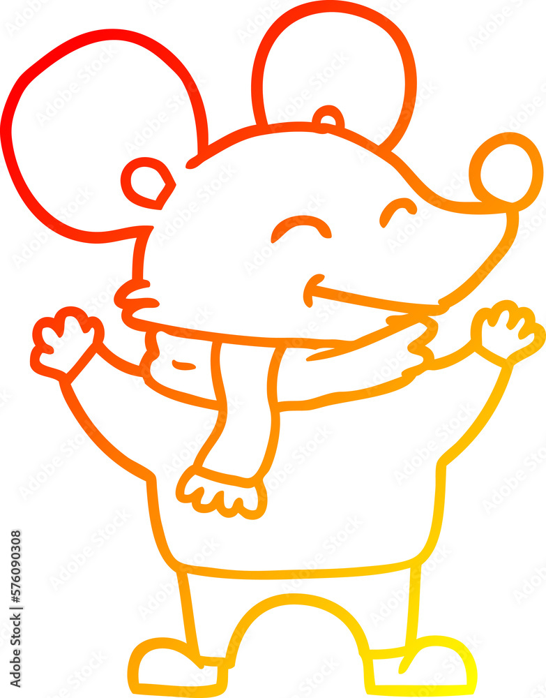 warm gradient line drawing cartoon mouse warm gradient line drawing cartoon mouse