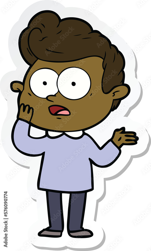 sticker of a cartoon staring man