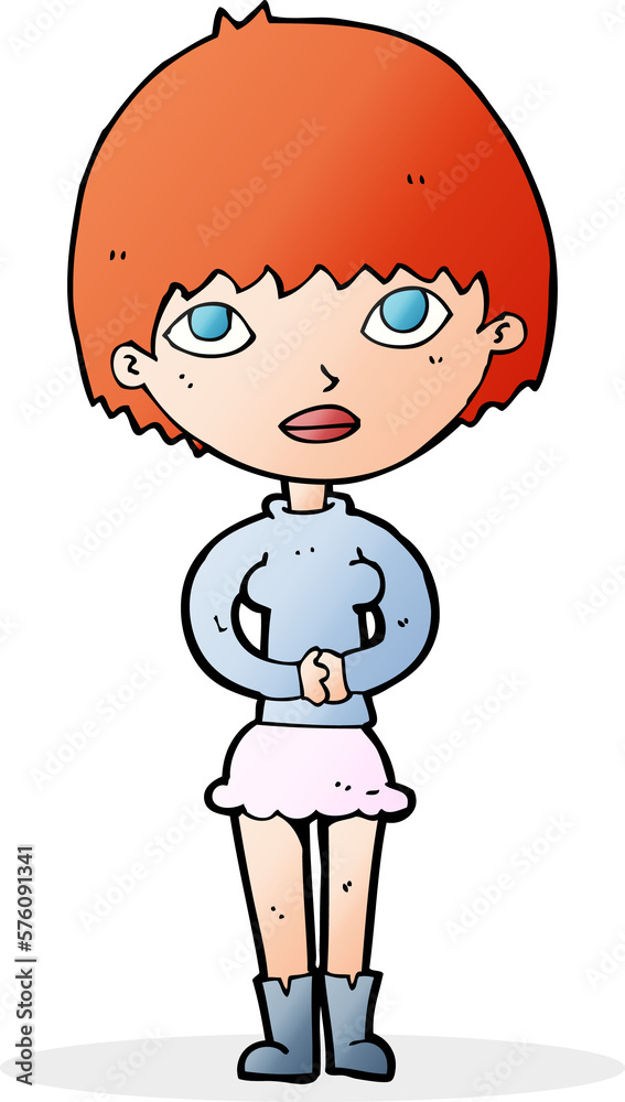 cartoon woman waiting patiently cartoon woman waiting patiently
