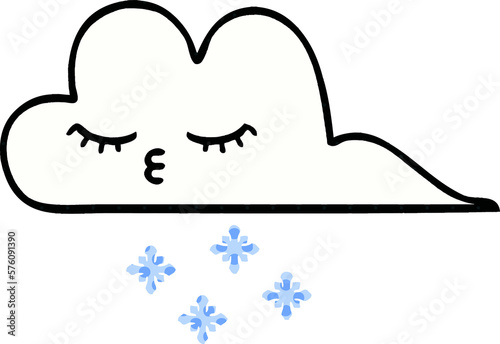 comic book style cartoon snow cloud