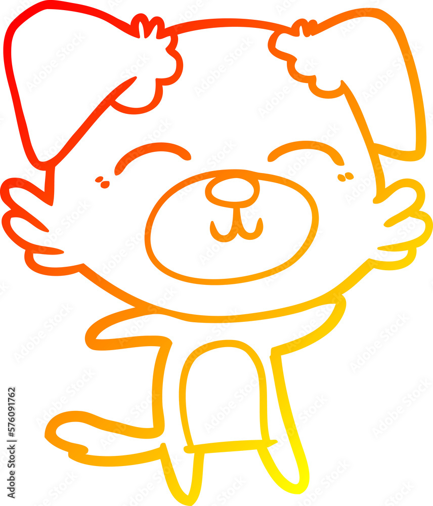 warm gradient line drawing cartoon dog warm gradient line drawing cartoon dog