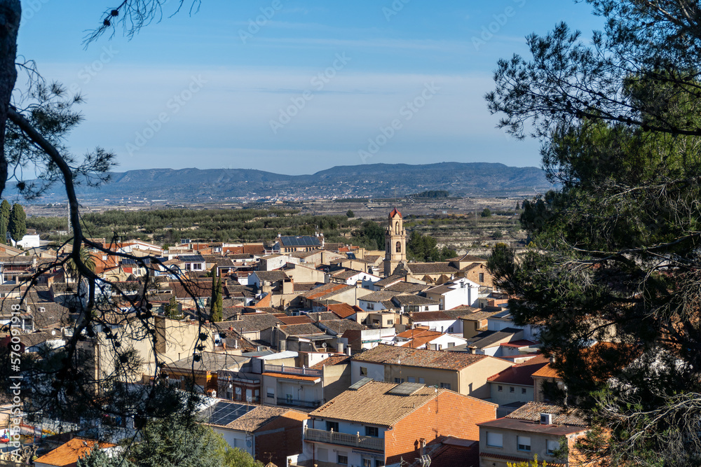 Panoramic view to Ràfol de Salem, small town in Valencia (Spain).