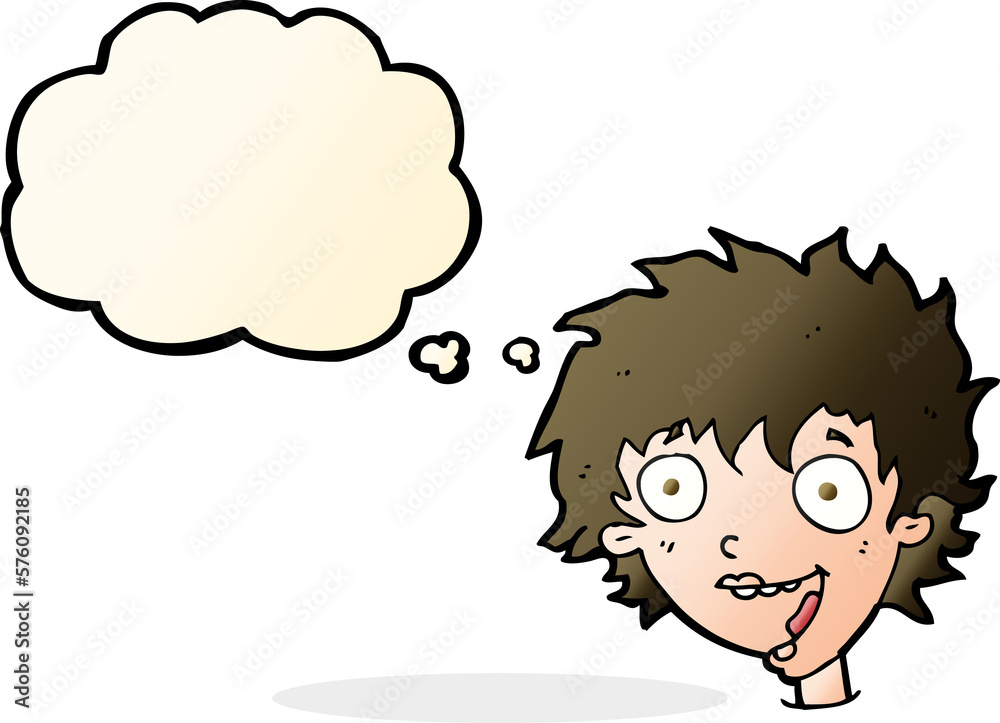 cartoon crazy excited woman with thought bubble cartoon crazy excited woman with thought bubble