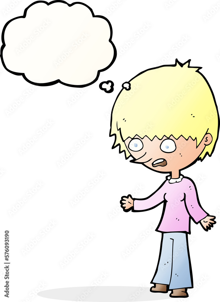cartoon stressed out woman with thought bubble cartoon stressed out woman with thought bubble