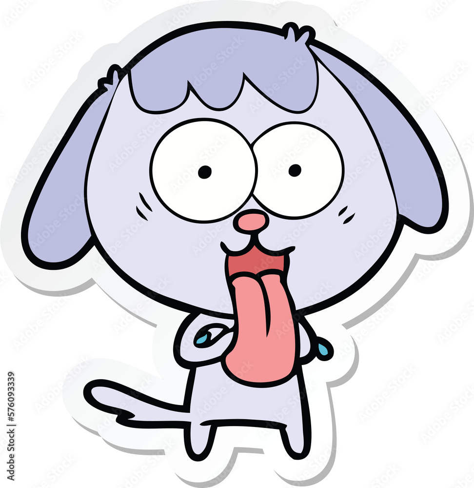 sticker of a cute cartoon dog sticker of a cute cartoon dog
