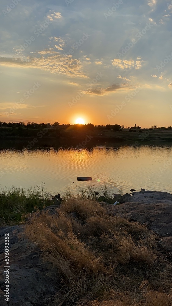 sunset on the river sunset on the river