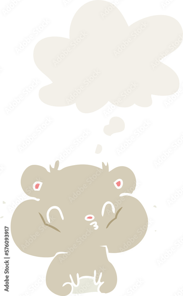 cartoon hamster and thought bubble in retro style cartoon hamster and thought bubble in retro style