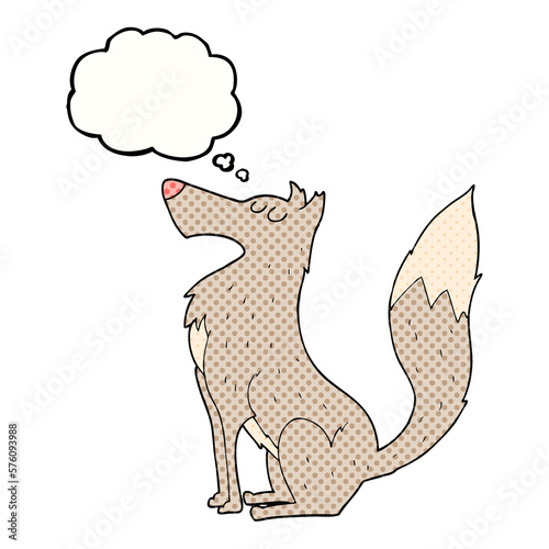 thought bubble cartoon wolf