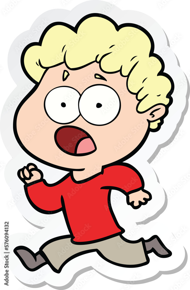 sticker of a cartoon man gasping in surprise sticker of a cartoon man gasping in surprise